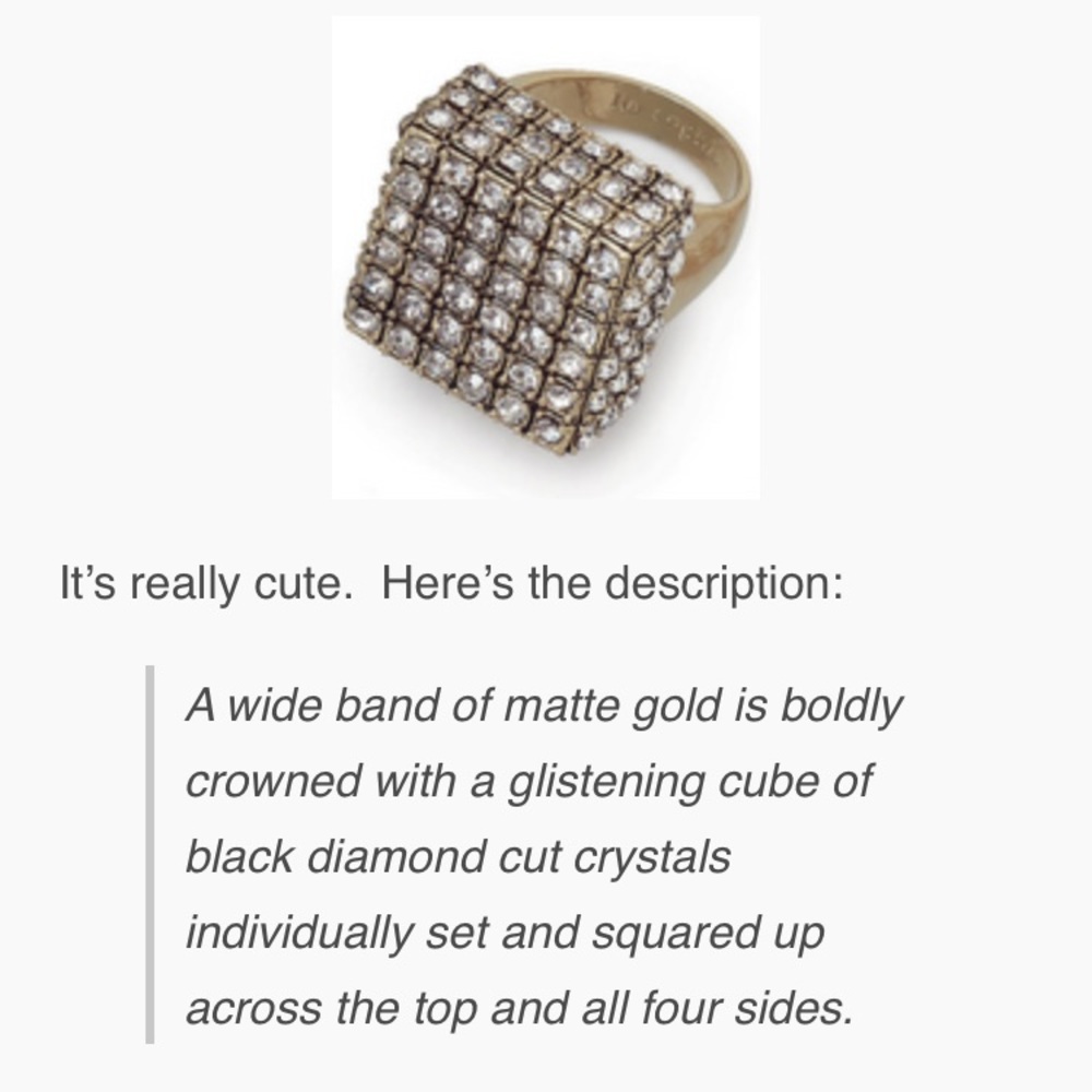 Lia Sophia Cubist Heavy Stone Encrusted Ring 7 - Picture 7 of 7